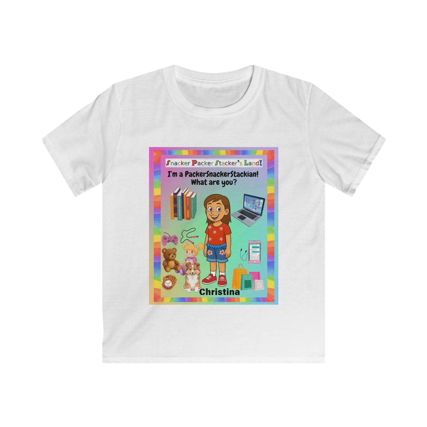 Kids Fun Graphic Tee - 'Snacker/Packer/Stacker' Design