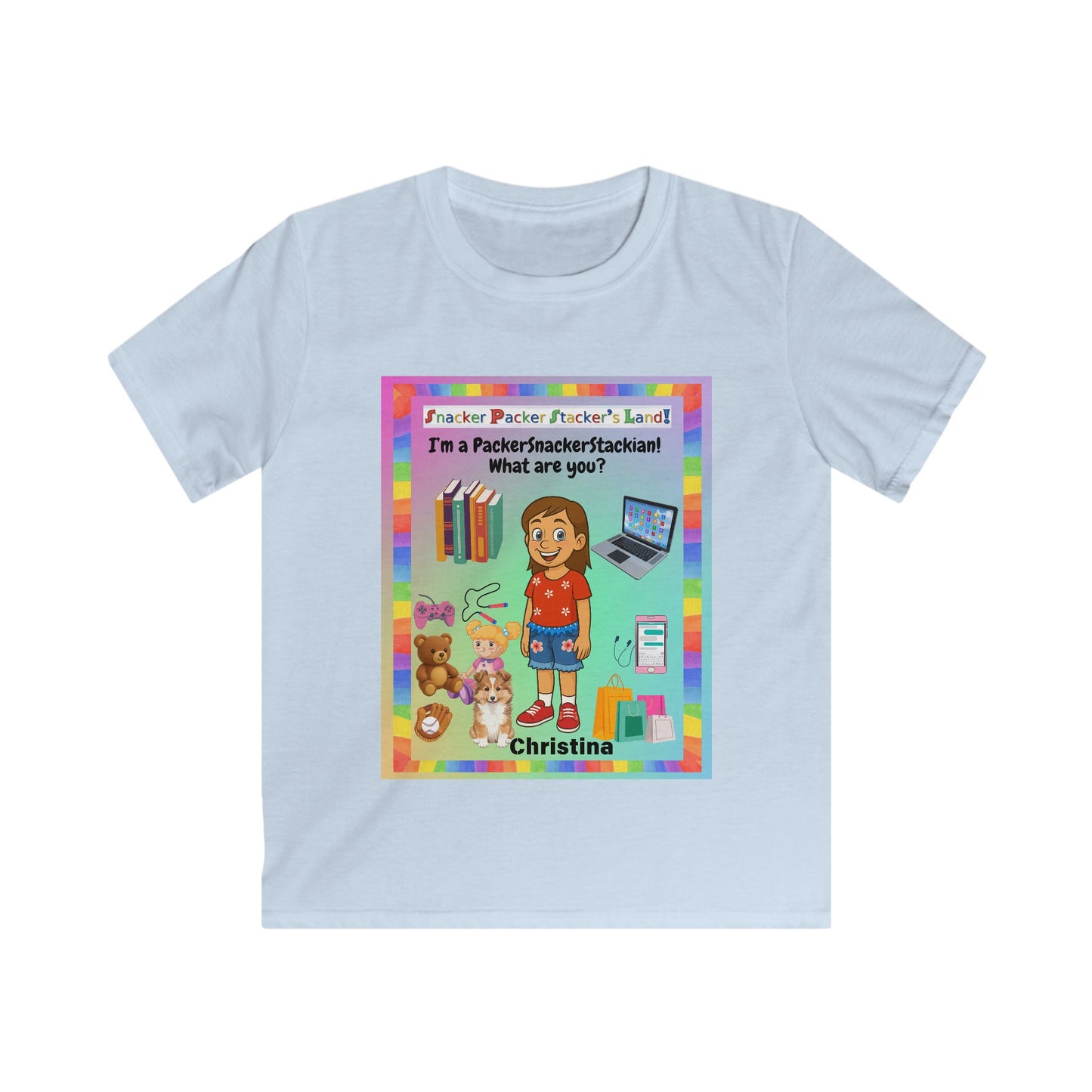 Kids Fun Graphic Tee - 'Snacker/Packer/Stacker' Design