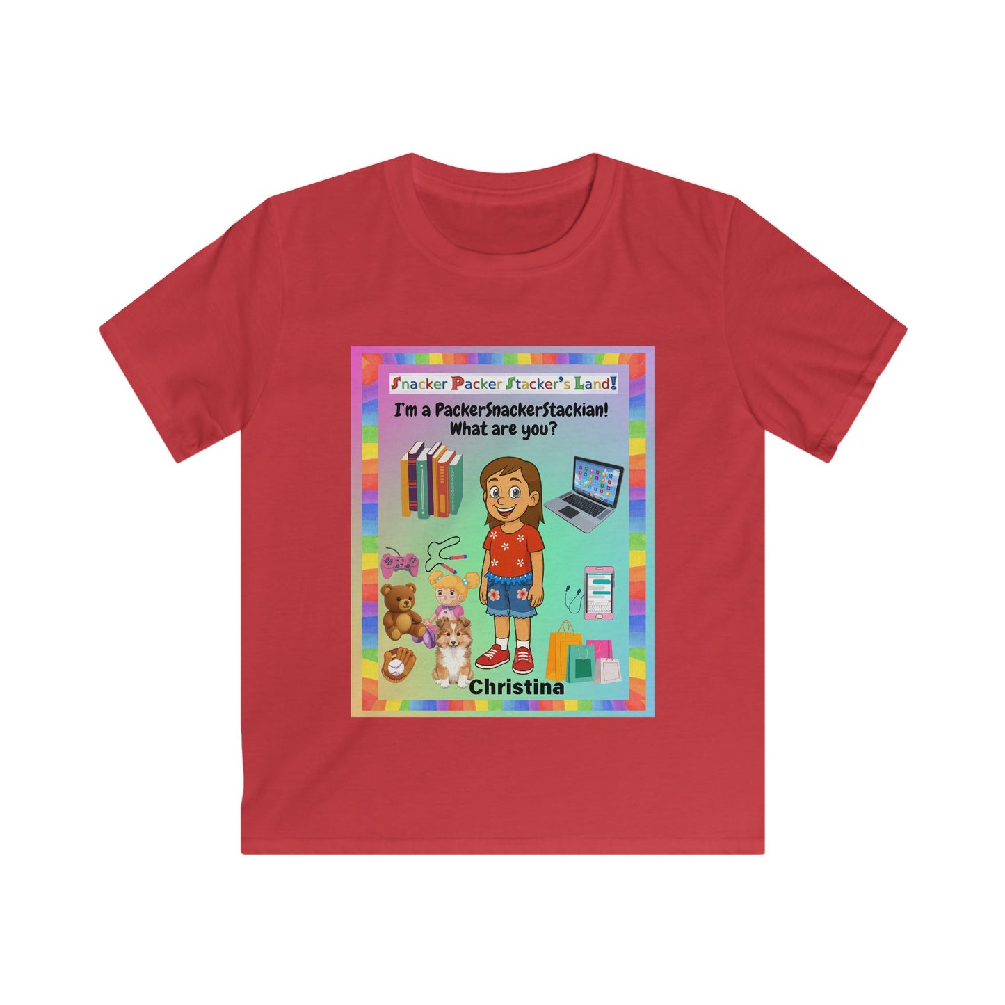 Kids Fun Graphic Tee - 'Snacker/Packer/Stacker' Design