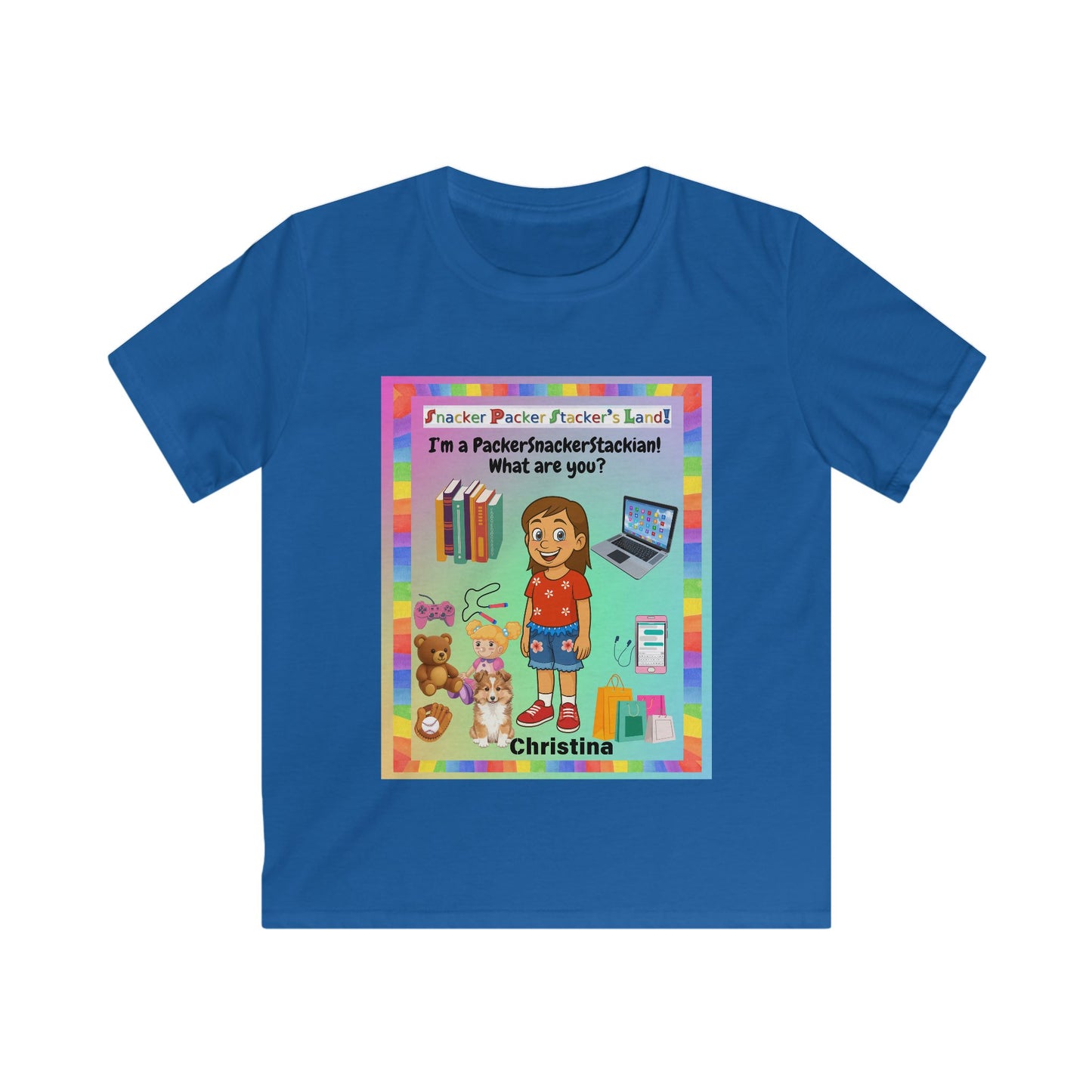 Kids Fun Graphic Tee - 'Snacker/Packer/Stacker' Design