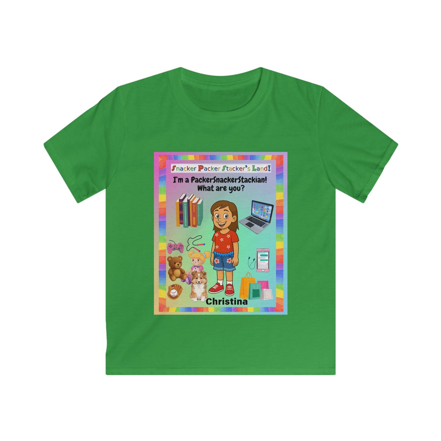 Kids Fun Graphic Tee - 'Snacker/Packer/Stacker' Design