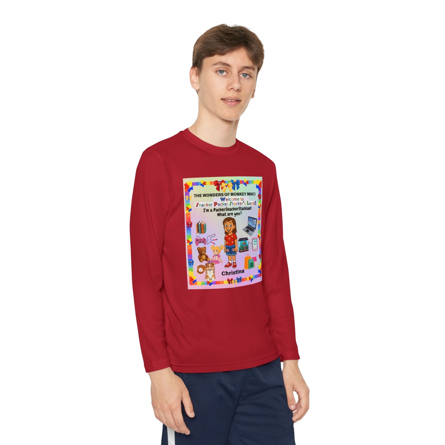 Youth Long Sleeve Tee — "I'm a Pantherchaser" Colorful Kids Reading & School Shirt