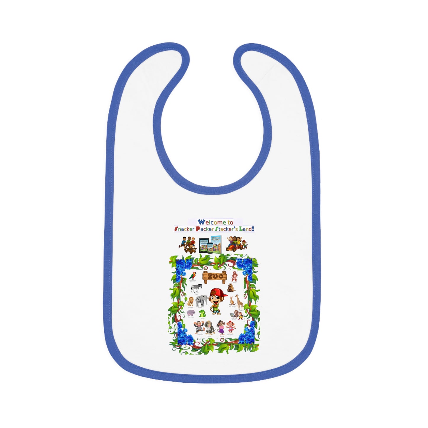 Welcome to Animal Planet Baby Bib - Cute Contrast Trim Bib for Mealtime Fun
