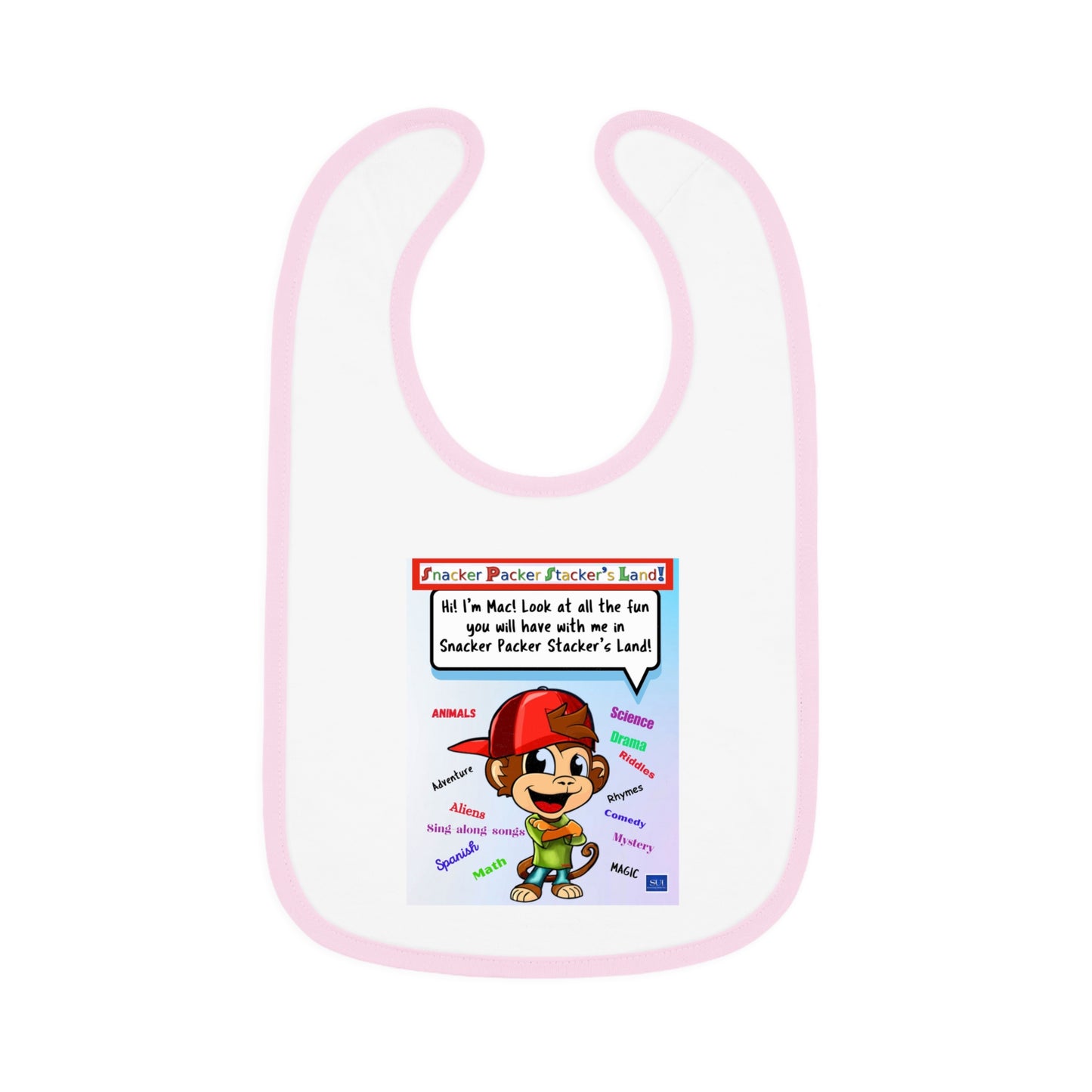 Playful Baby Jersey Bib with Fun Character Design