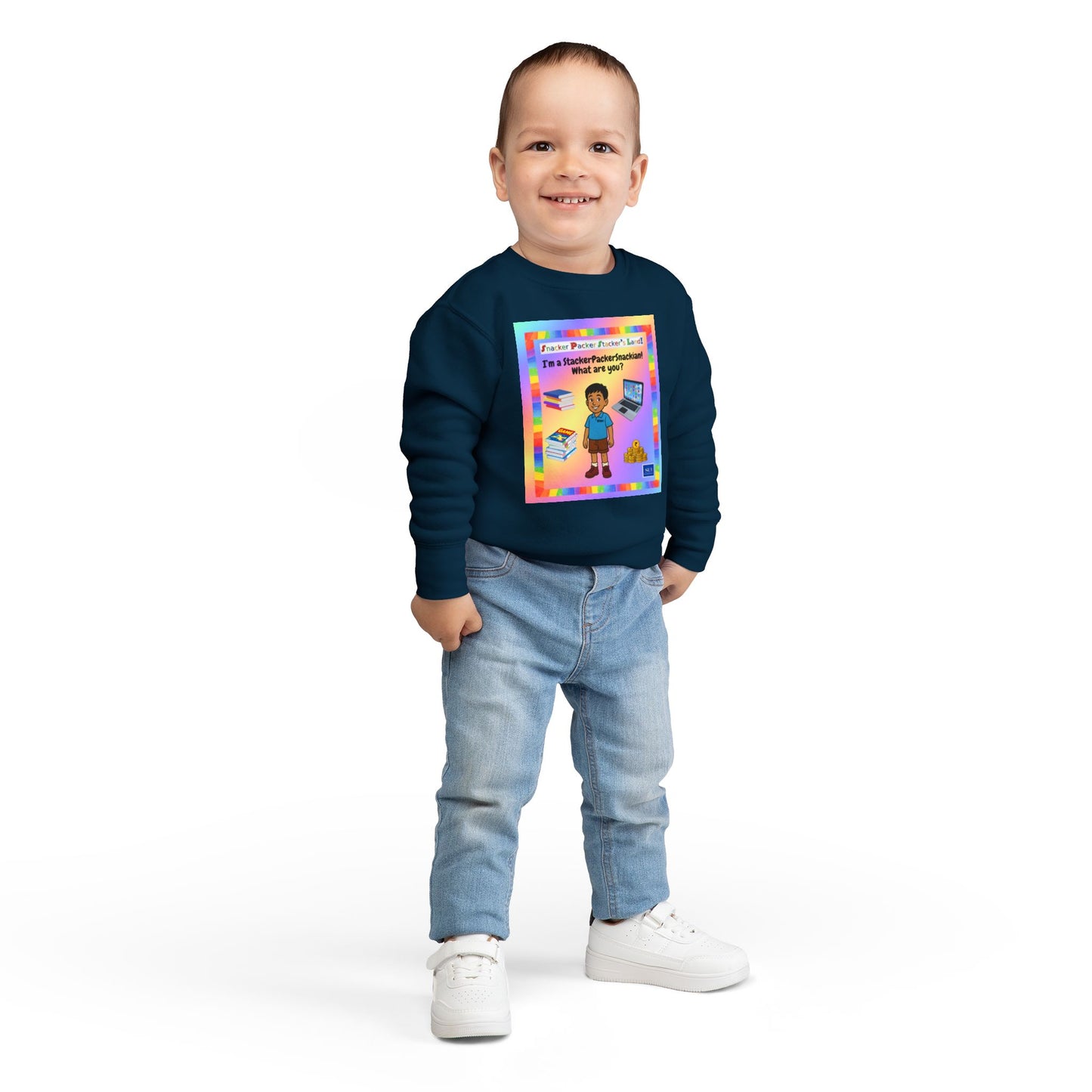 Toddler Sweatshirt - I'm a StackerPackerSnacker! Playful Kids Apparel