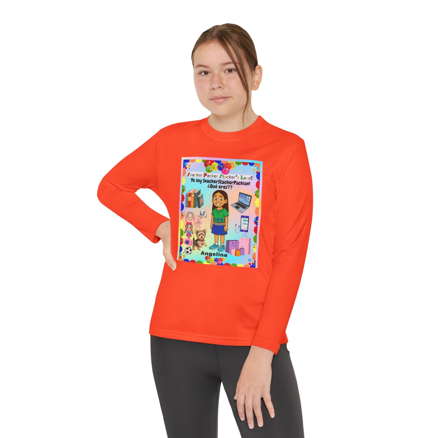 Youth Long Sleeve Tee — Personalized 'Angelina' Birthday/School Celebration Design