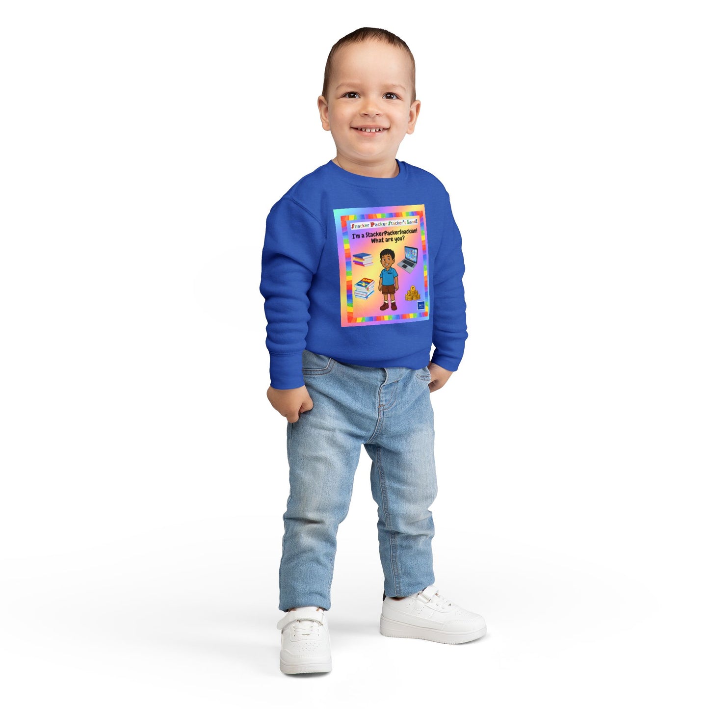 Toddler Sweatshirt - I'm a StackerPackerSnacker! Playful Kids Apparel