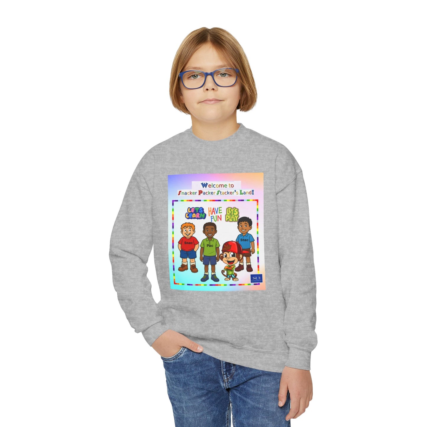 Youth Crewneck Sweatshirt - Welcome to Fun Land Design