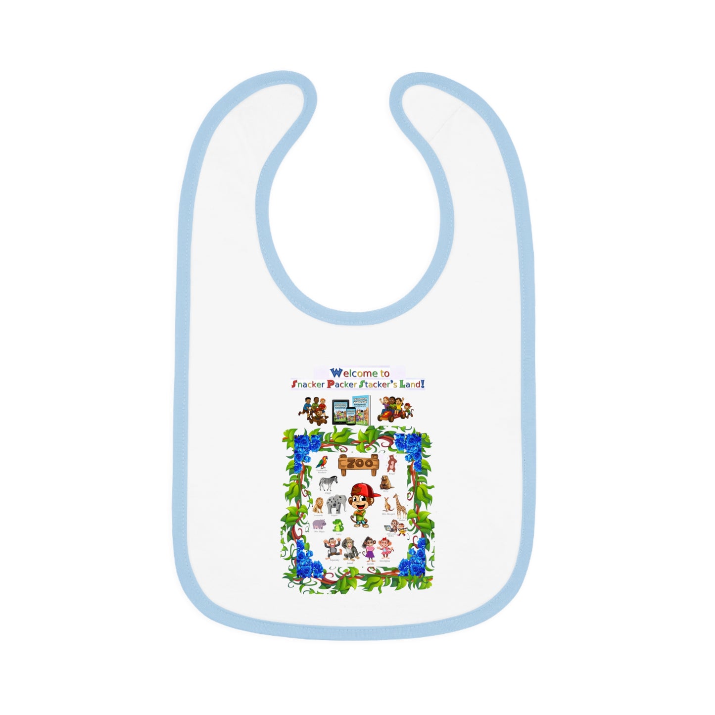 Welcome to Animal Planet Baby Bib - Cute Contrast Trim Bib for Mealtime Fun