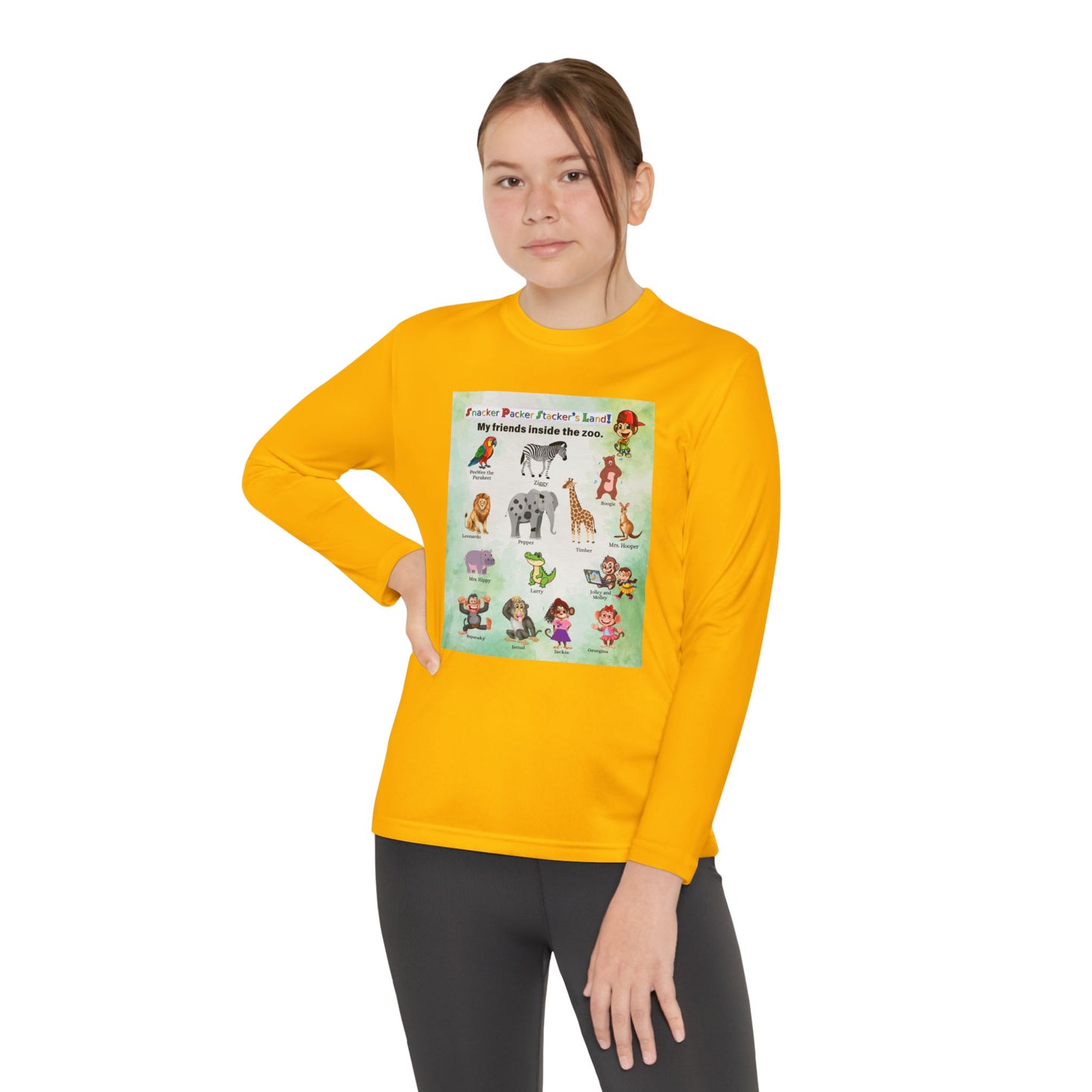 Youth Long Sleeve Competitor Tee - Animal Friends Adventure Design