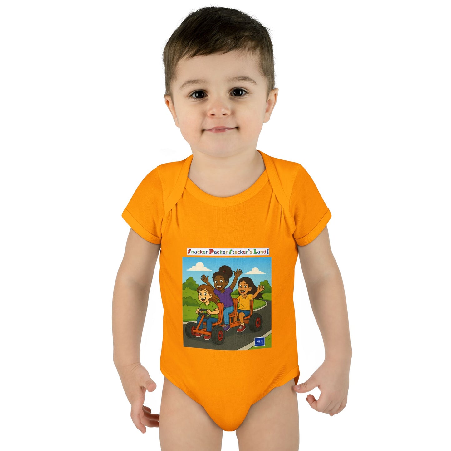 Playful Infant Bodysuit with Fun Cartoon Design
