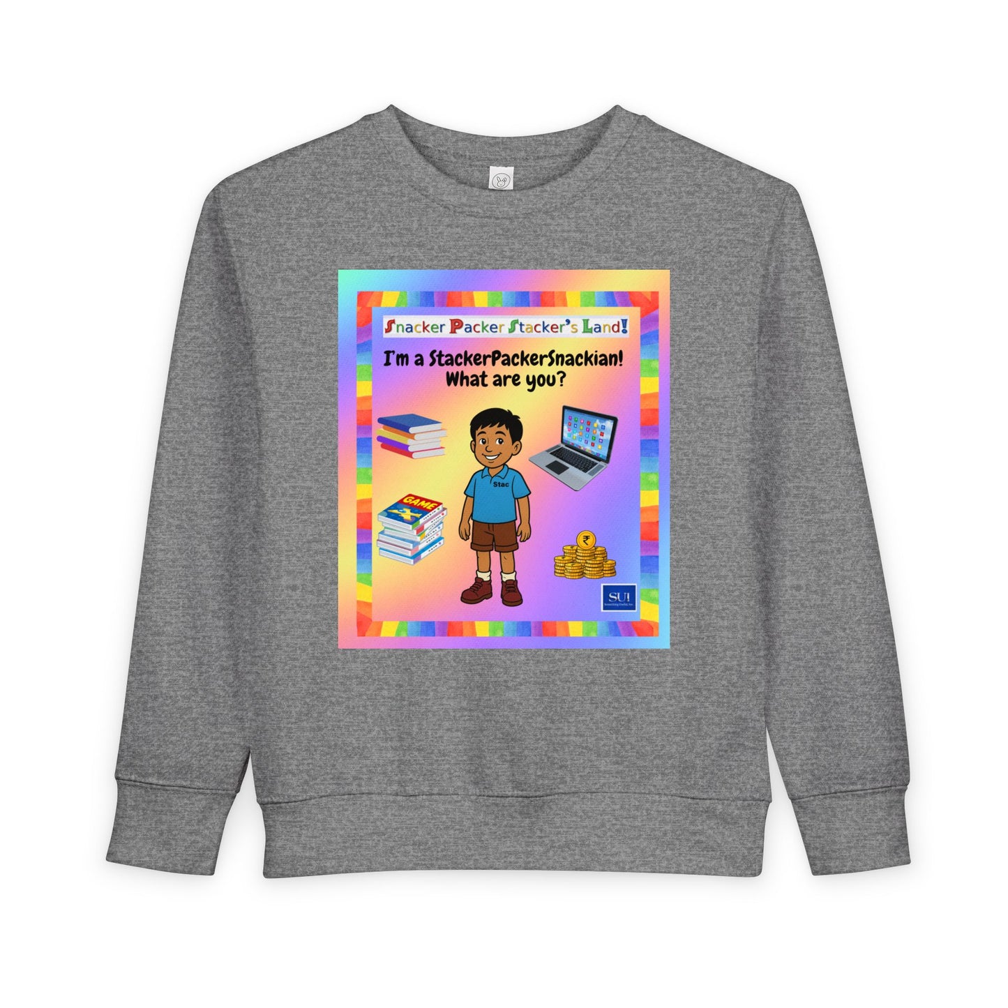 Toddler Sweatshirt - I'm a StackerPackerSnacker! Playful Kids Apparel