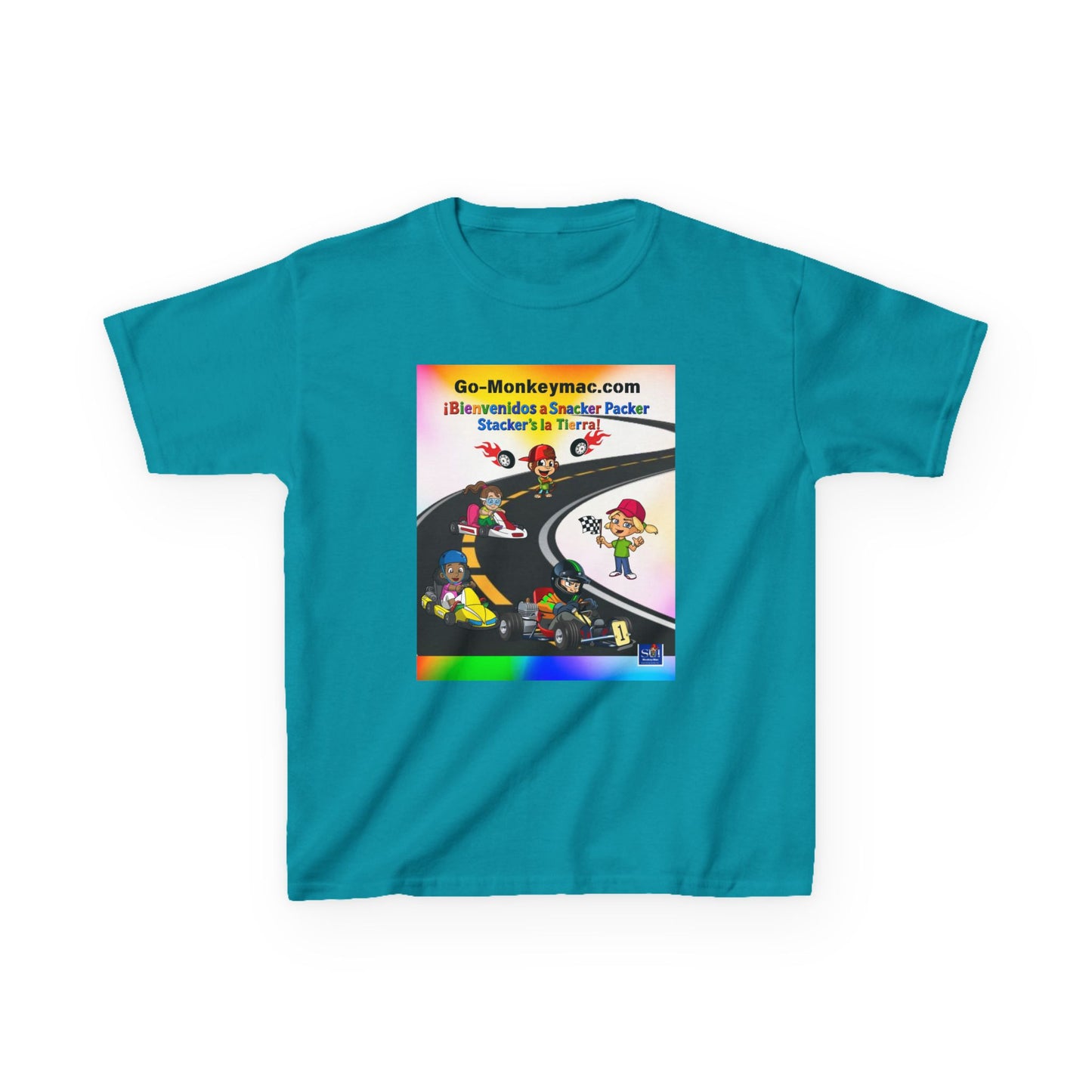 Kids T-Shirt - (Spanish) Road Rally Graphic Tee — Colorful Cartoon Racers
