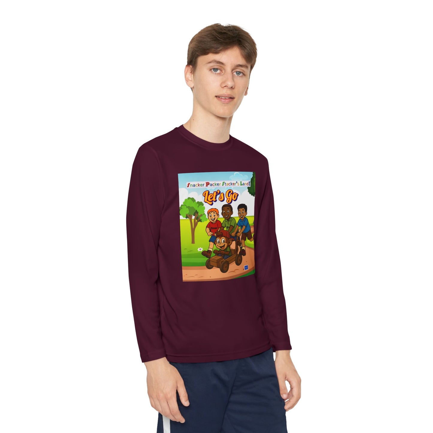 Youth Long Sleeve Graphic Tee - Let's Go Adventure Shirt
