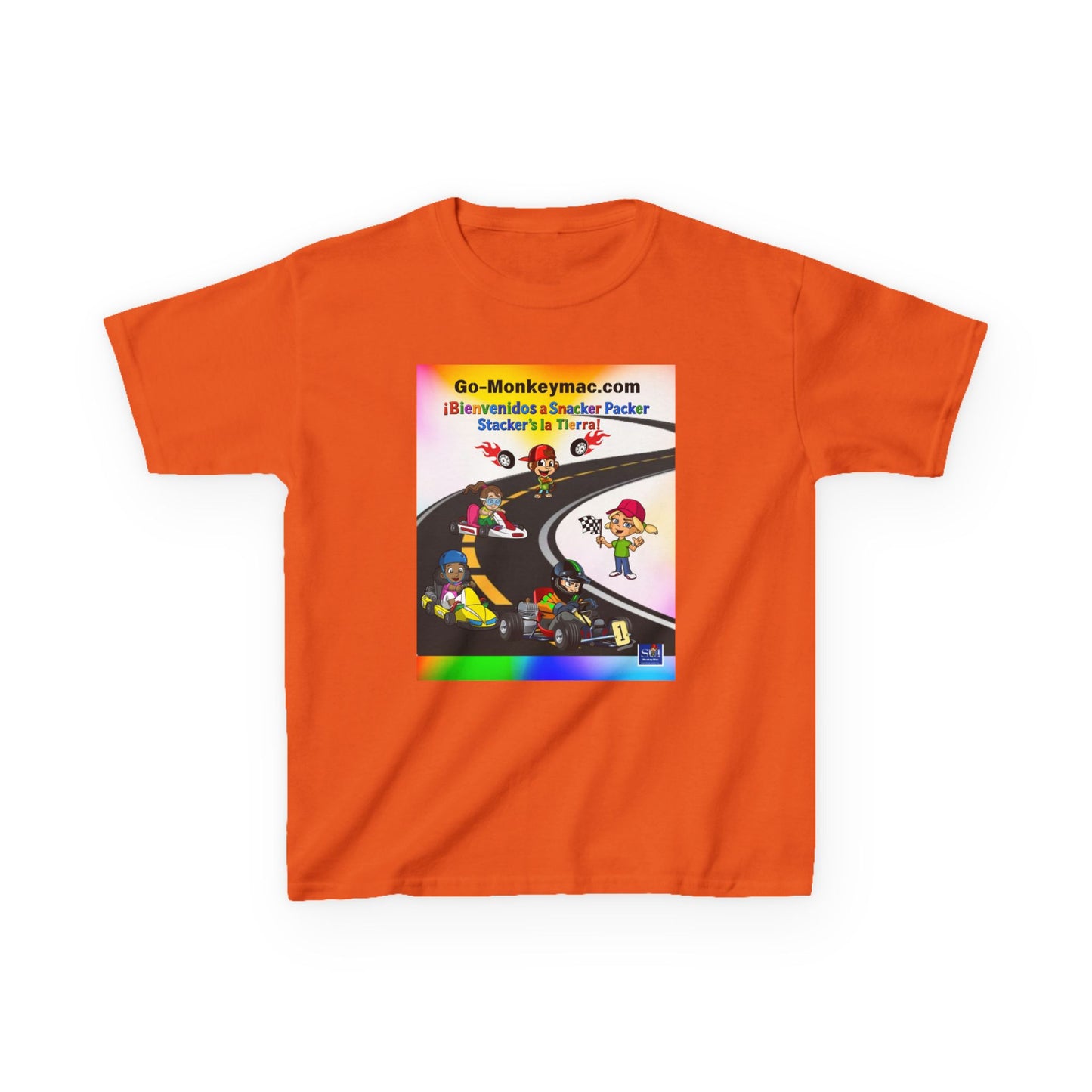 Kids T-Shirt - (Spanish) Road Rally Graphic Tee — Colorful Cartoon Racers
