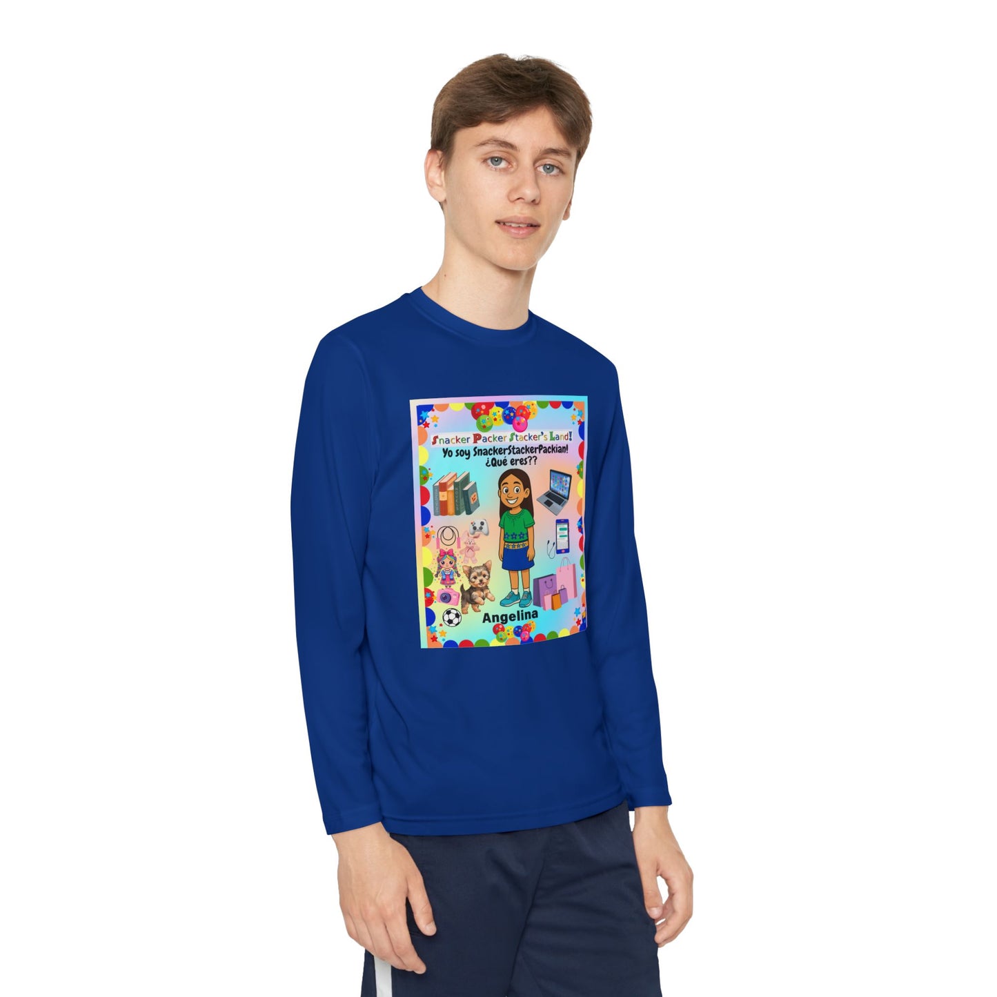 Youth Long Sleeve Tee — Personalized 'Angelina' Birthday/School Celebration Design