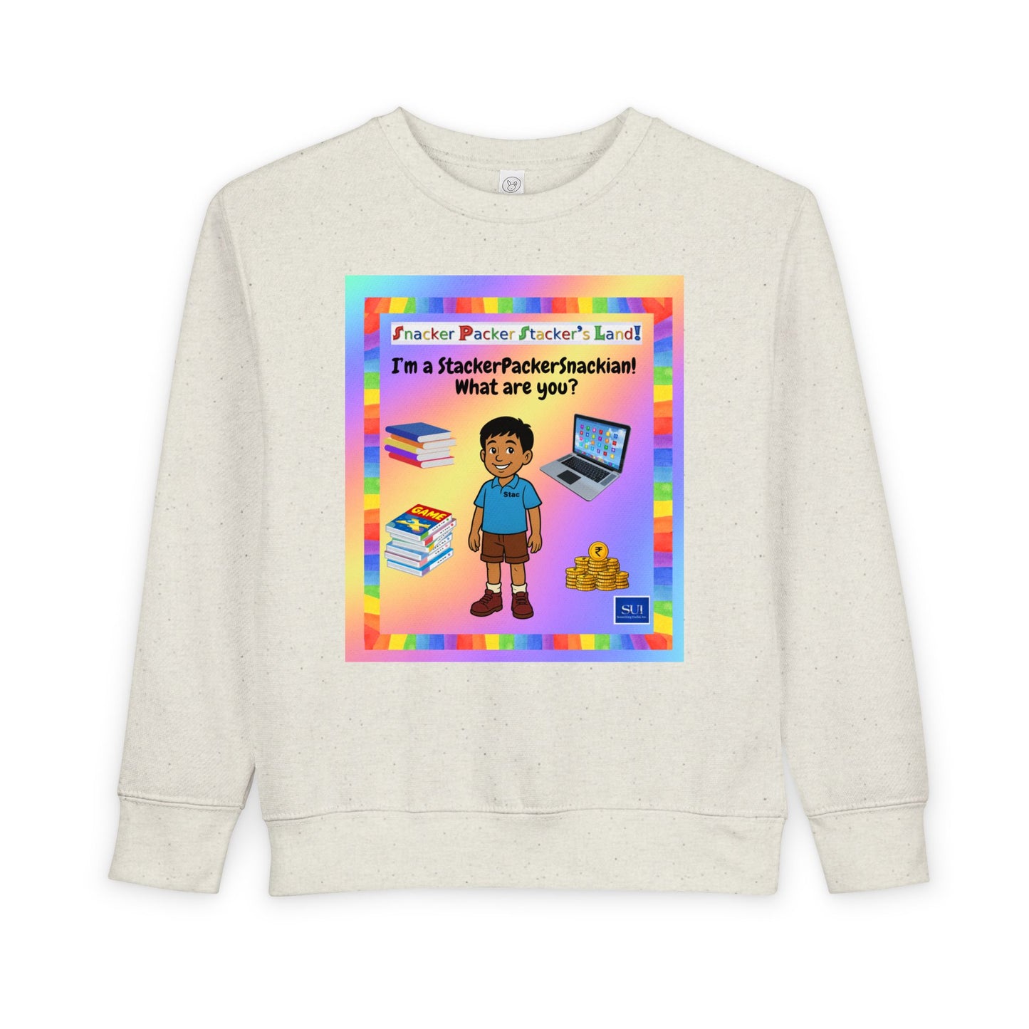Toddler Sweatshirt - I'm a StackerPackerSnacker! Playful Kids Apparel