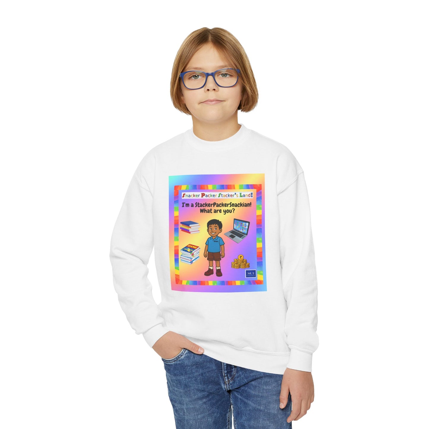 Youth Crewneck Sweatshirt - "I'm a Teacher's Favorite, What Are You?"