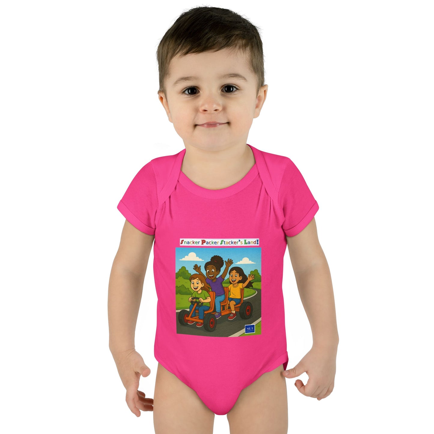 Playful Infant Bodysuit with Fun Cartoon Design
