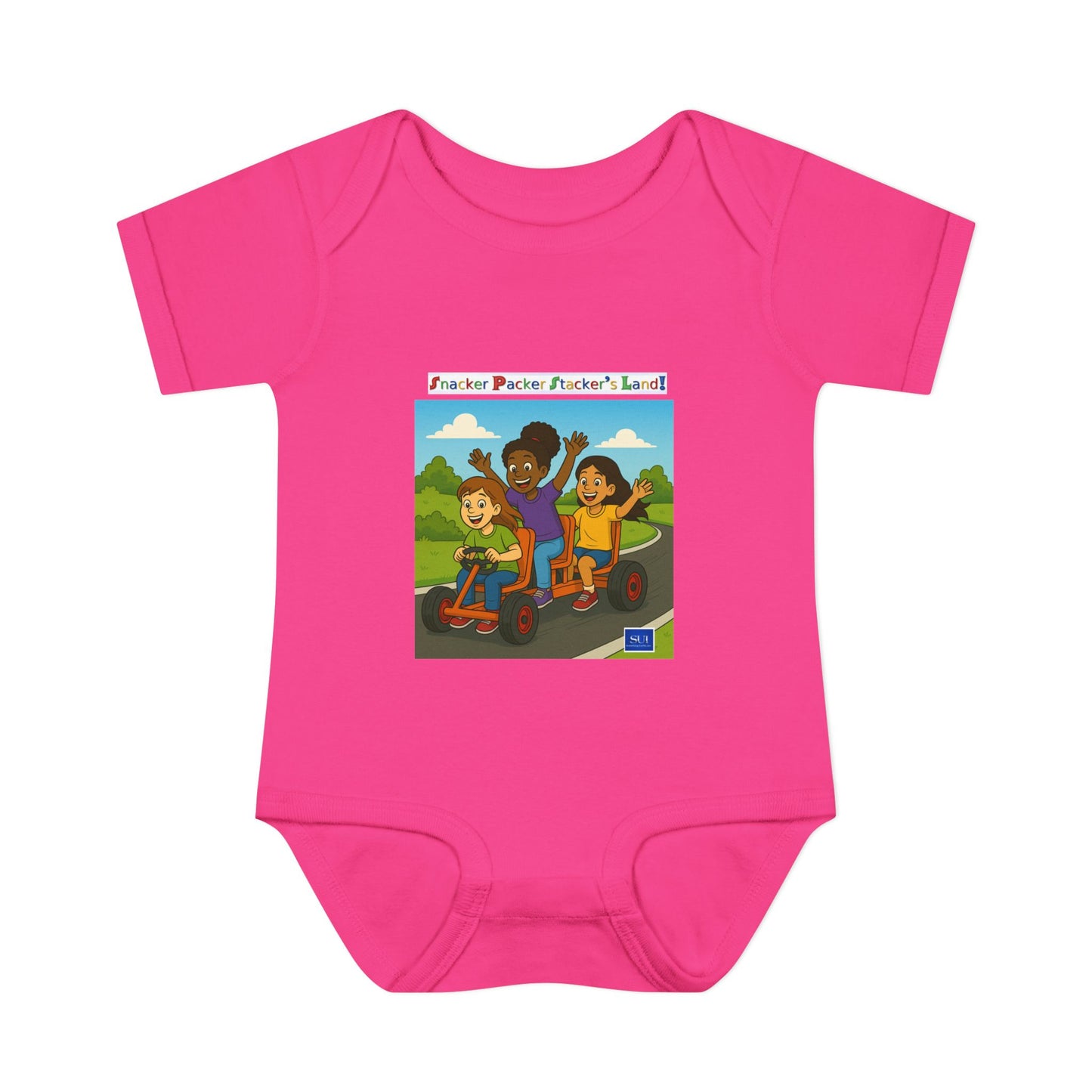 Playful Infant Bodysuit with Fun Cartoon Design