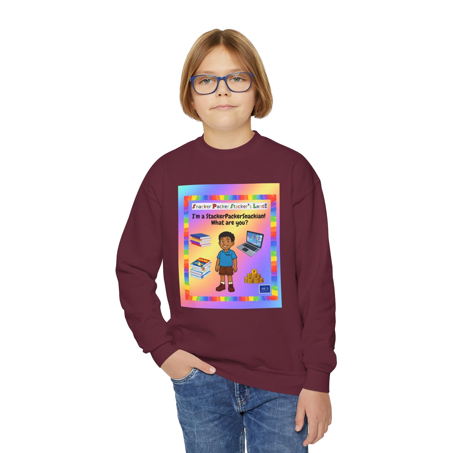 Youth Crewneck Sweatshirt - "I'm a Teacher's Favorite, What Are You?"