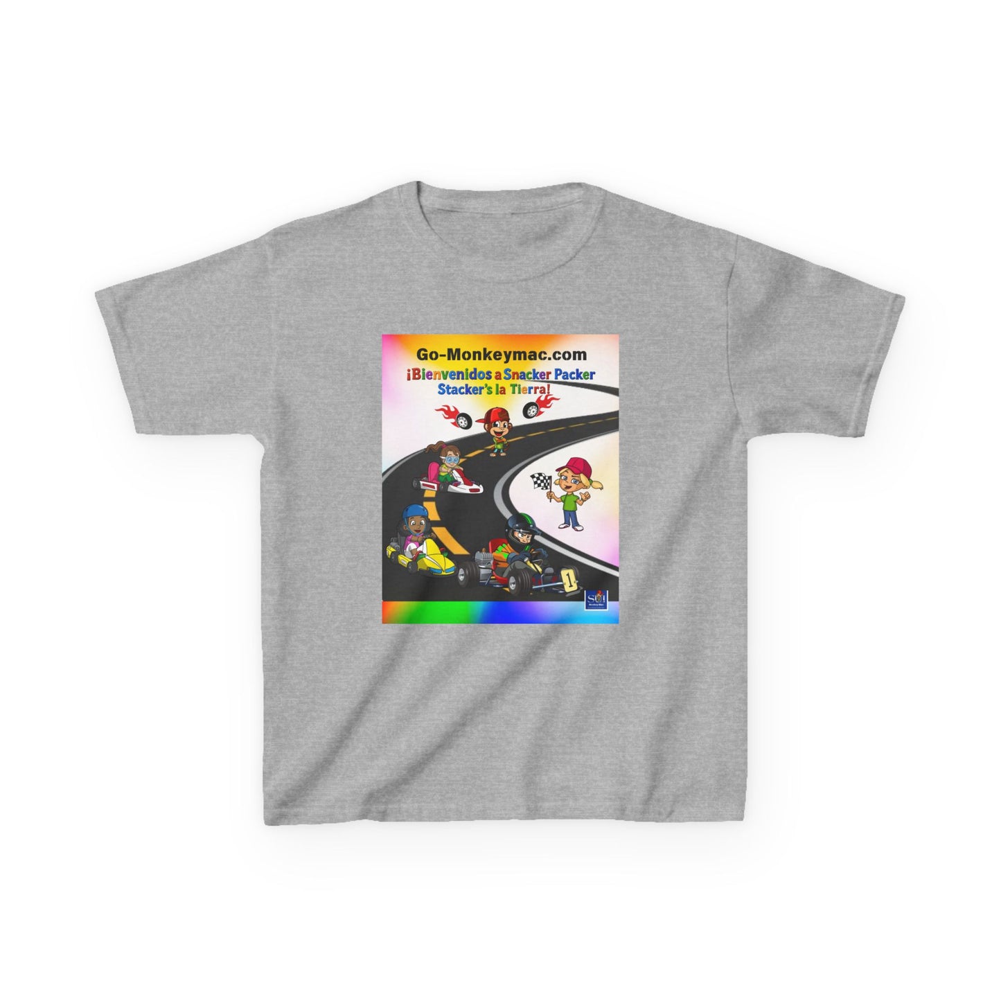 Kids T-Shirt - (Spanish) Road Rally Graphic Tee — Colorful Cartoon Racers