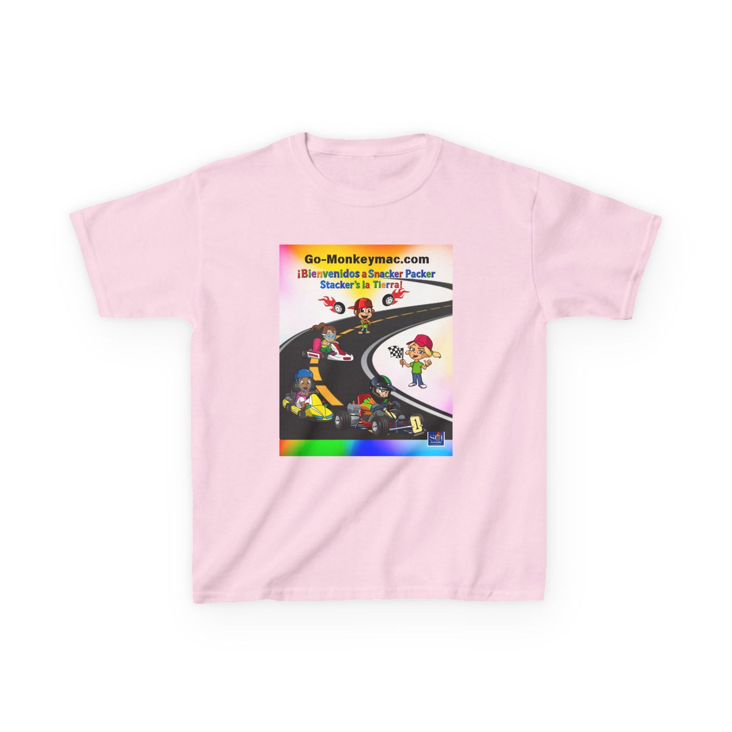 Kids T-Shirt - (Spanish) Road Rally Graphic Tee — Colorful Cartoon Racers
