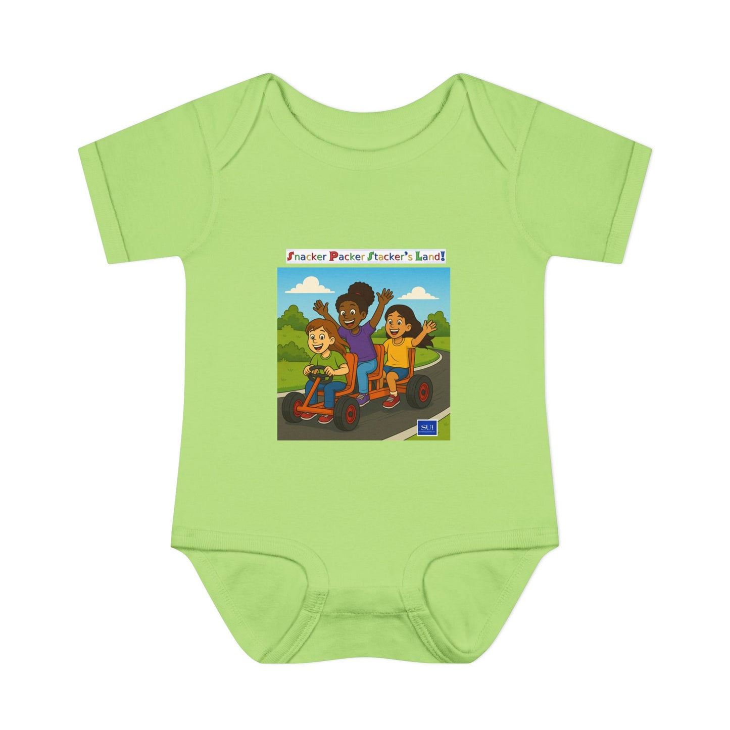 Playful Infant Bodysuit with Fun Cartoon Design