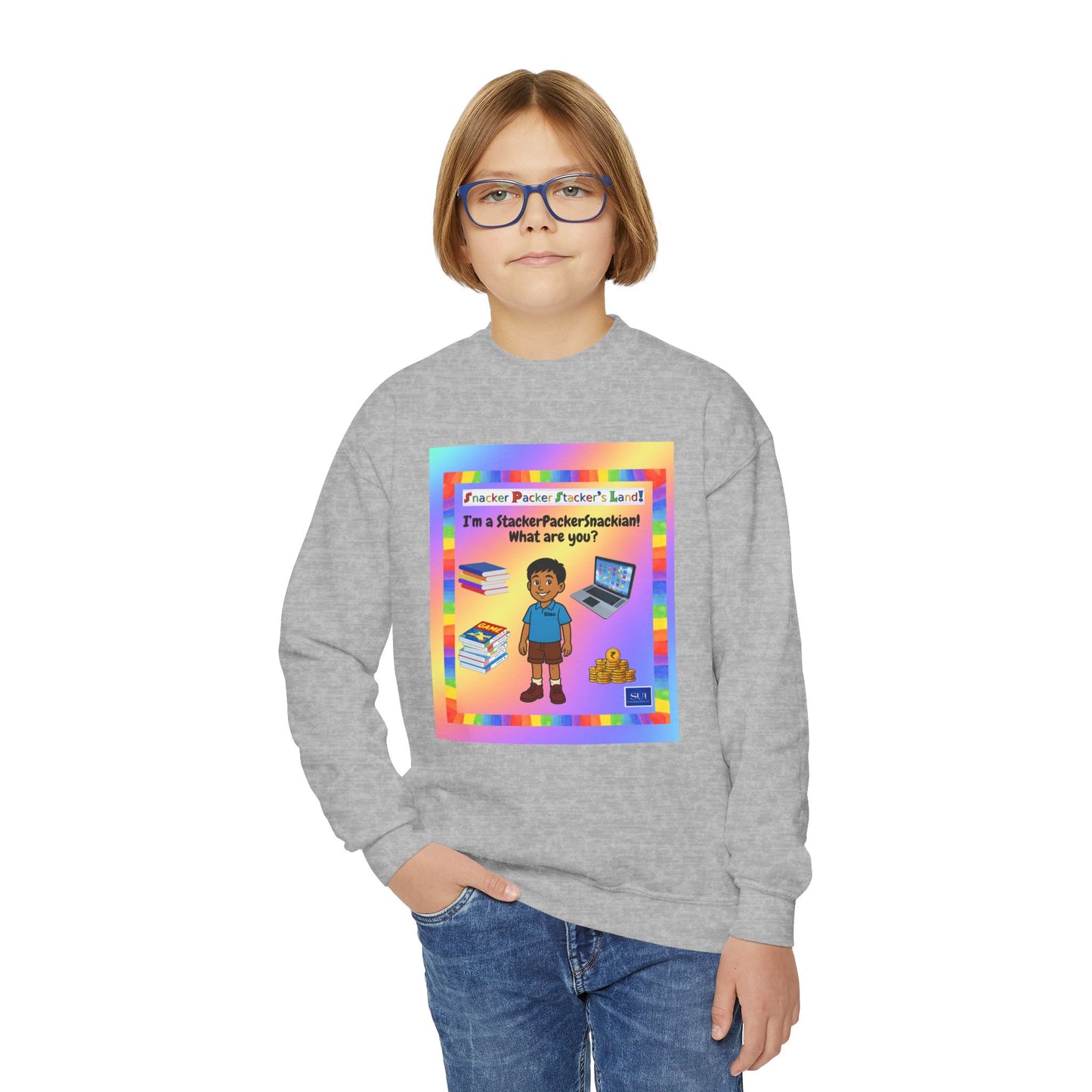 Youth Crewneck Sweatshirt - "I'm a Teacher's Favorite, What Are You?"