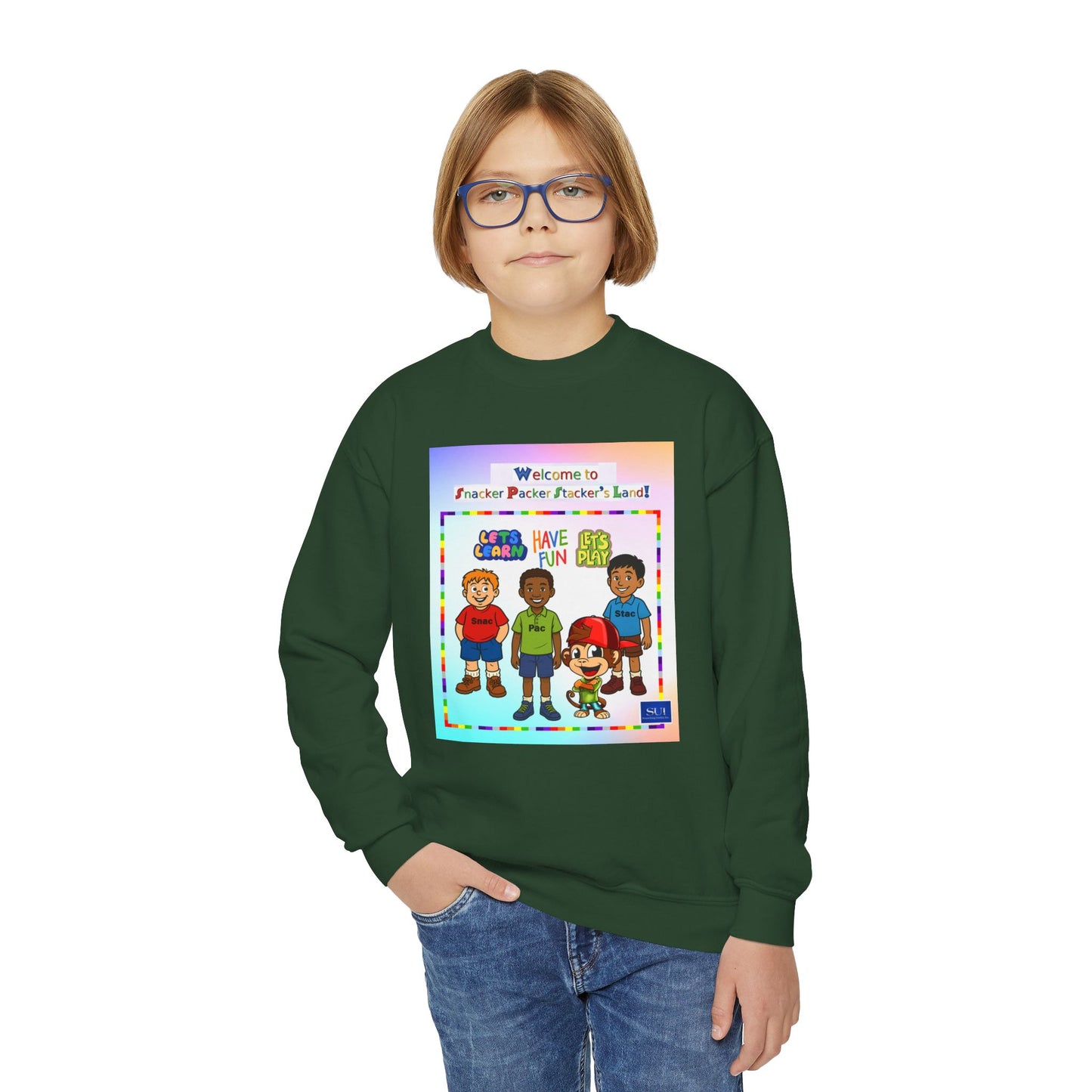 Youth Crewneck Sweatshirt - Welcome to Fun Land Design