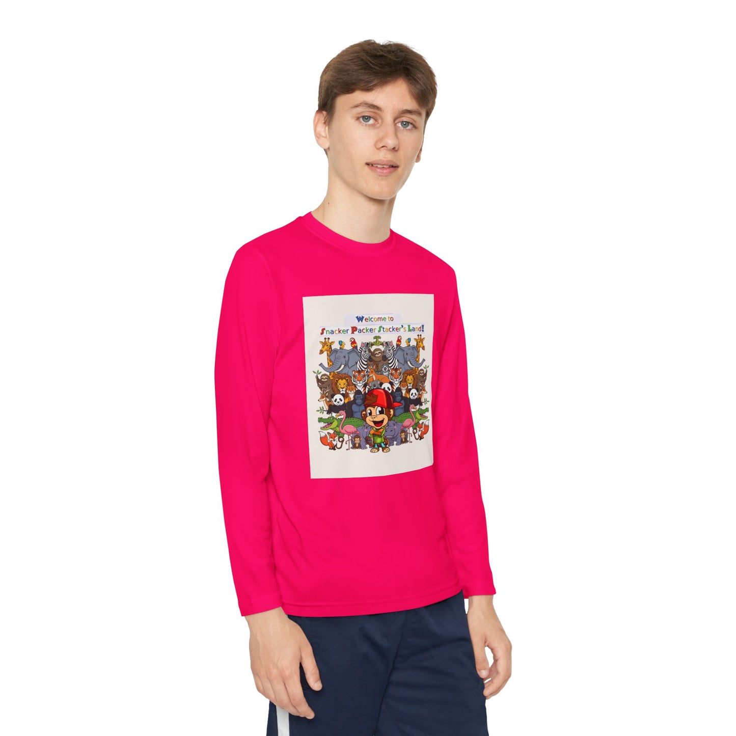 Youth Long Sleeve Competitor Tee with Fun Animal Design