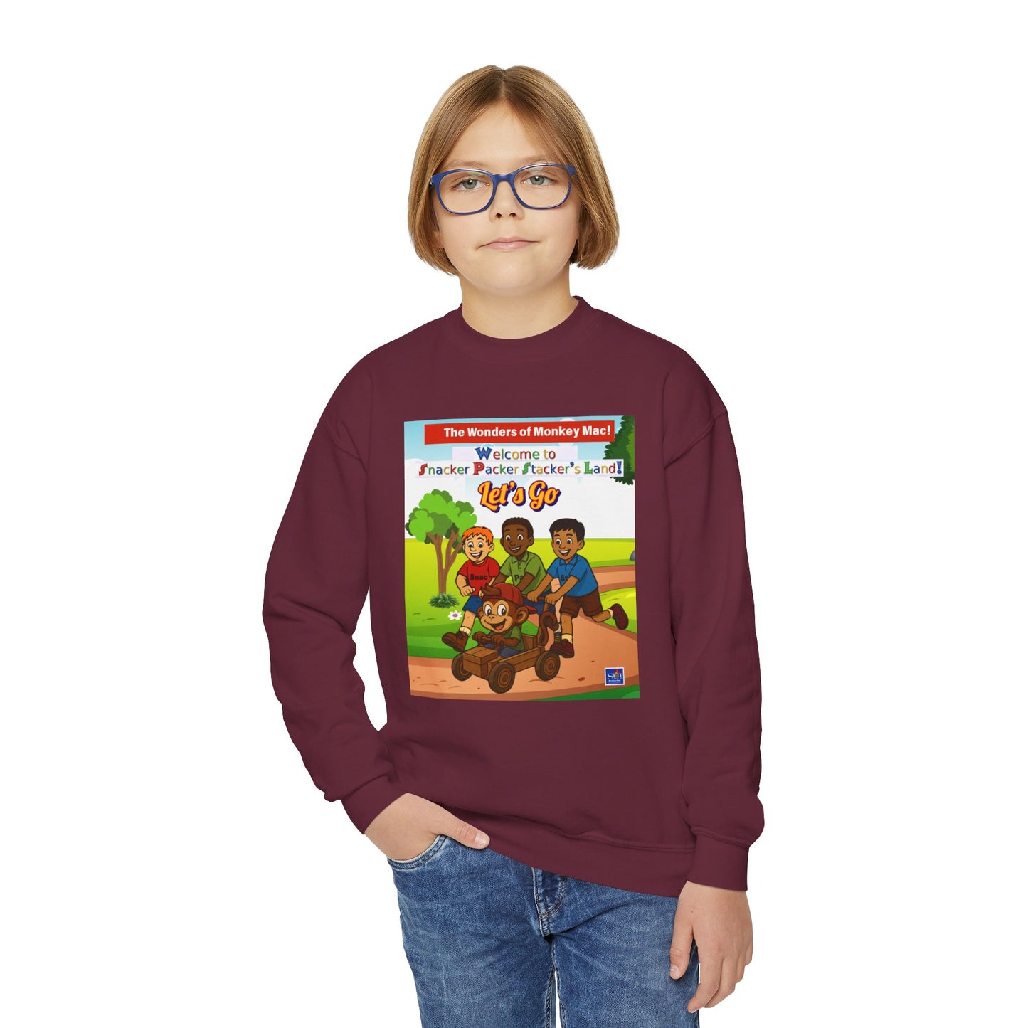 Kids' Cartoon Adventure Crewneck Sweatshirt