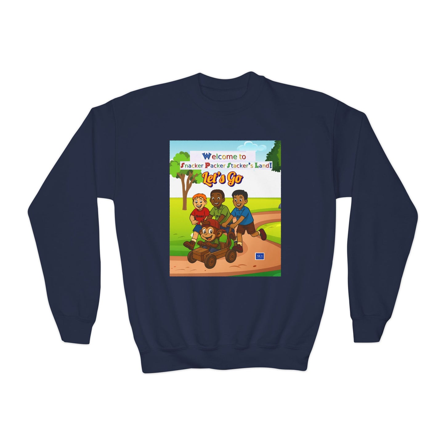 Kids' Cartoon Adventure Crewneck Sweatshirt