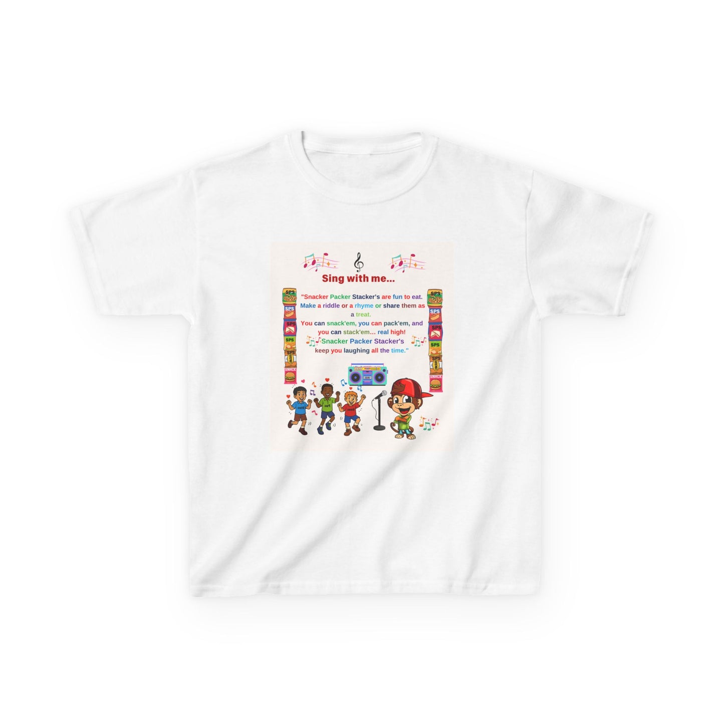 Kids Snacker Packer Stacker Snack Tee, Fun Food Shirt for Children, Snack Lover Gift, Kids Graphic Tee, Foodie T-shirt