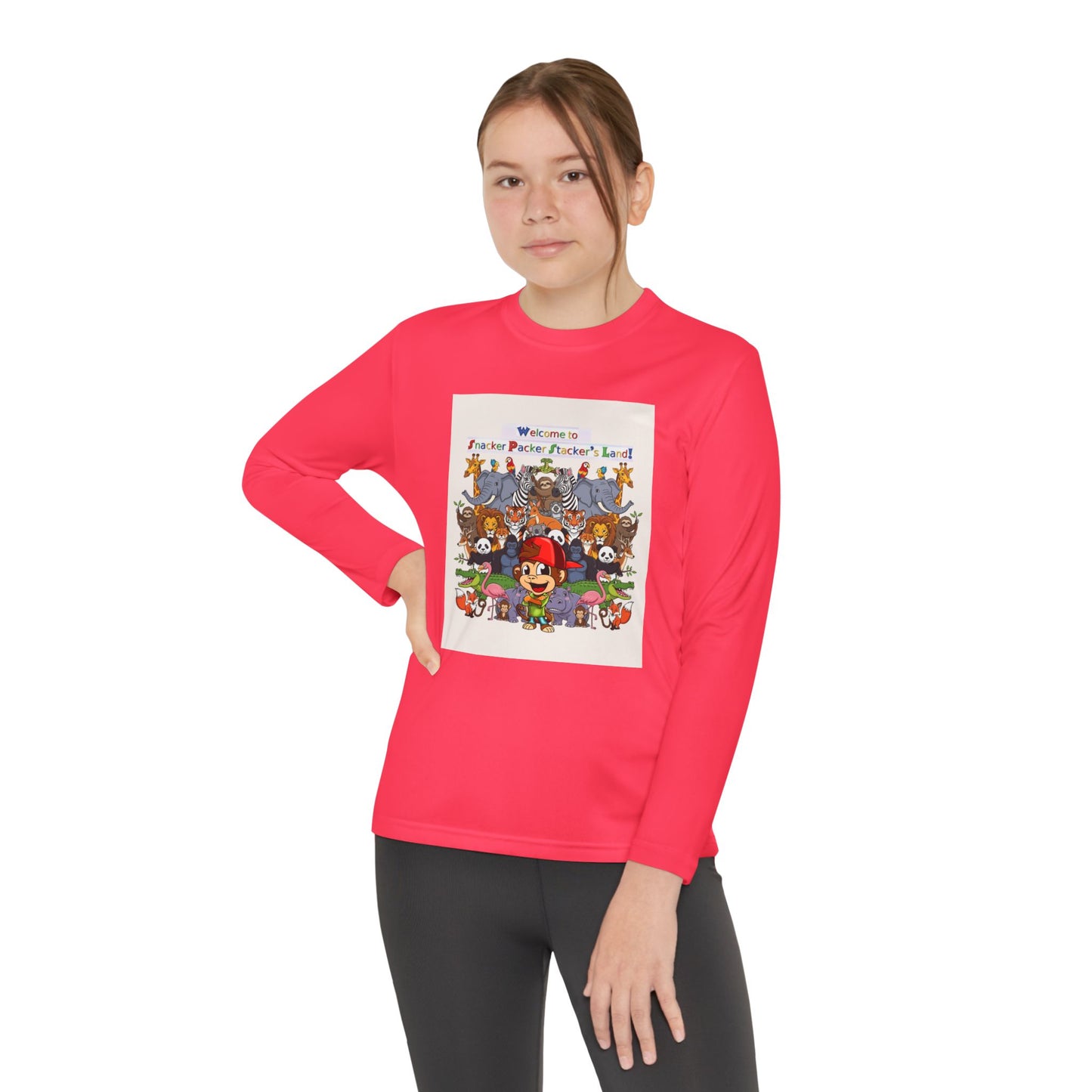 Youth Long Sleeve Competitor Tee with Fun Animal Design