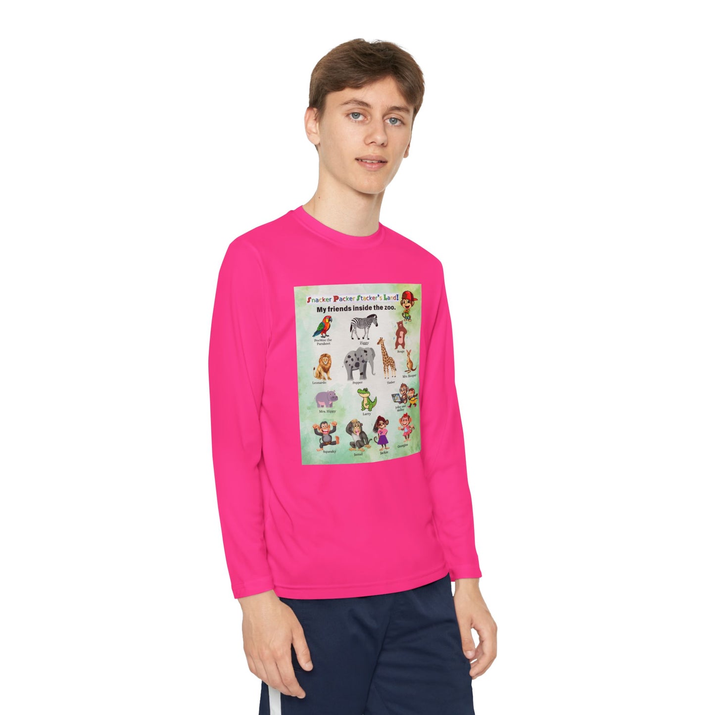Youth Long Sleeve Competitor Tee - Animal Friends Adventure Design