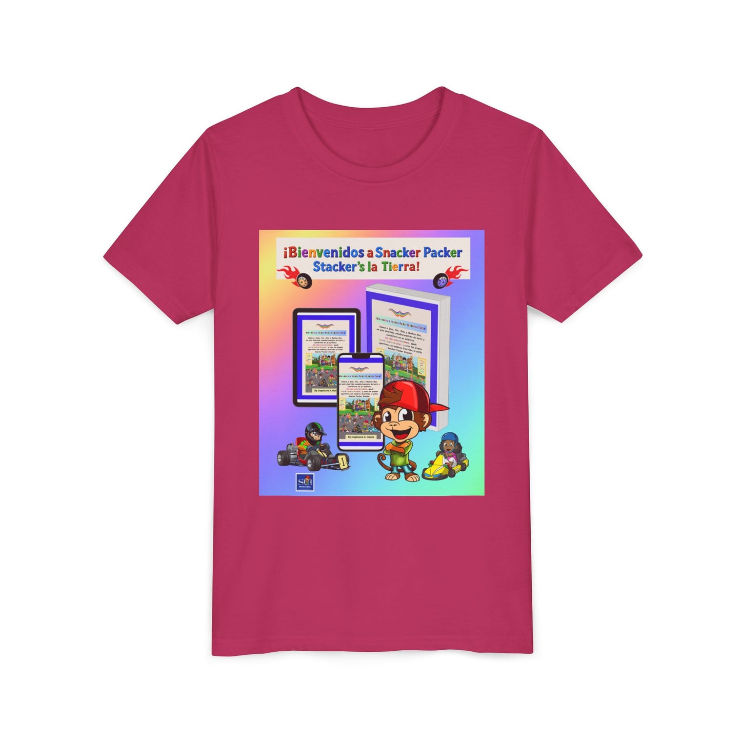Youth Tee - (Spanish) Bienvenidos a Stacker Pack: Colorful Kid Gamer Graphic Shirt