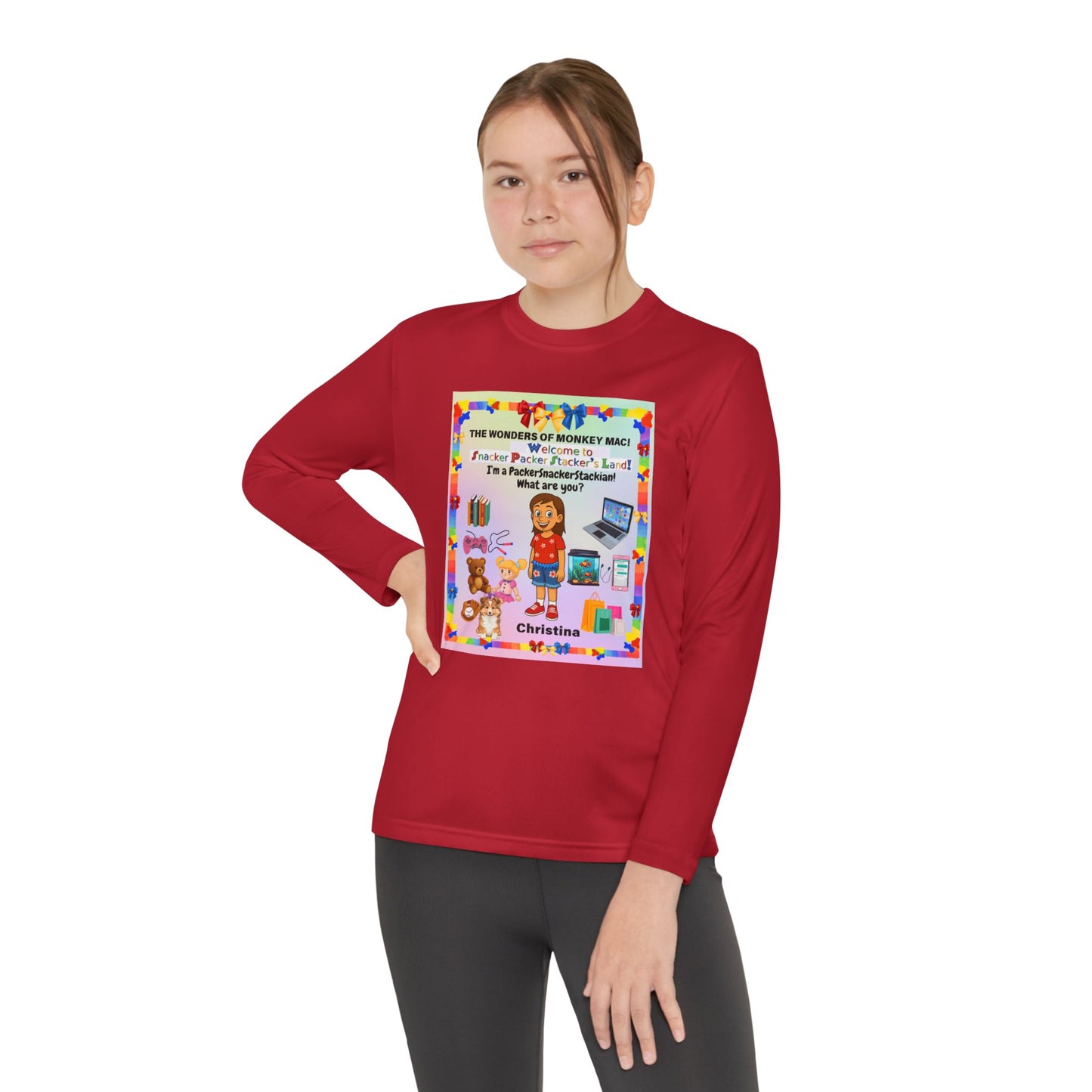 Youth Long Sleeve Tee — "I'm a Pantherchaser" Colorful Kids Reading & School Shirt