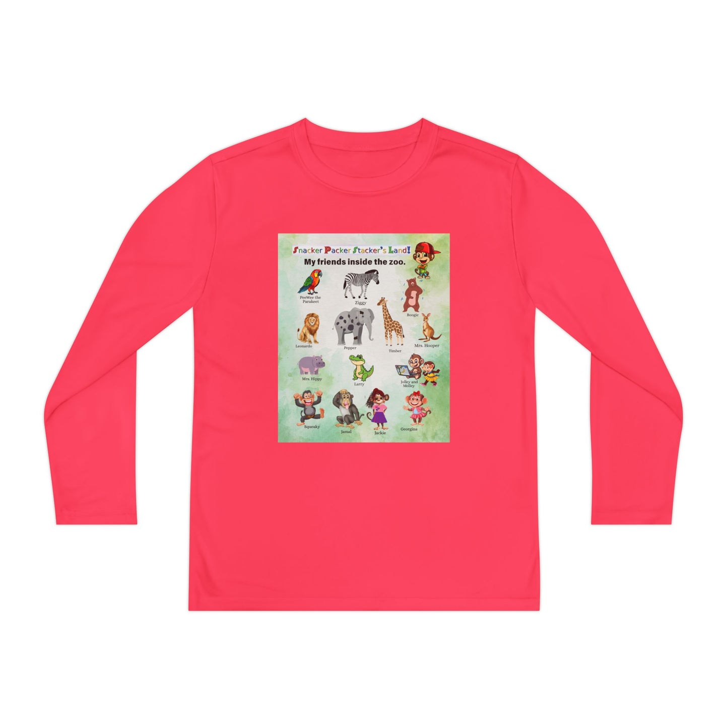 Youth Long Sleeve Competitor Tee - Animal Friends Adventure Design