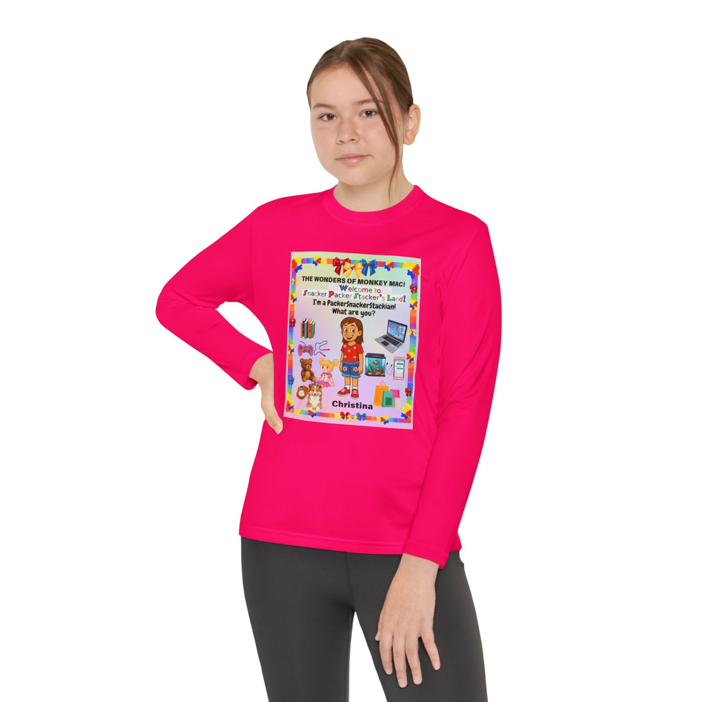 Youth Long Sleeve Tee — "I'm a Pantherchaser" Colorful Kids Reading & School Shirt