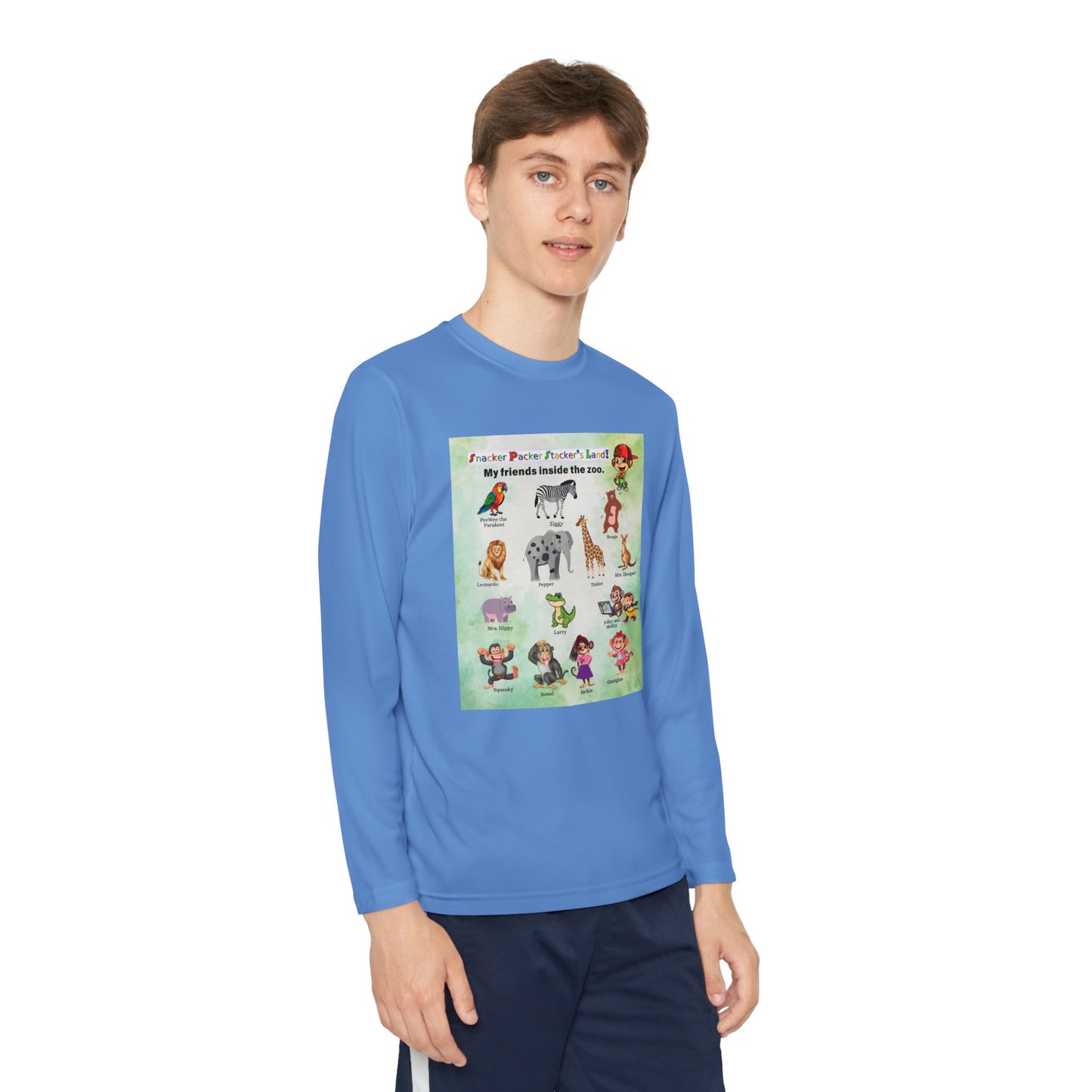 Youth Long Sleeve Competitor Tee - Animal Friends Adventure Design