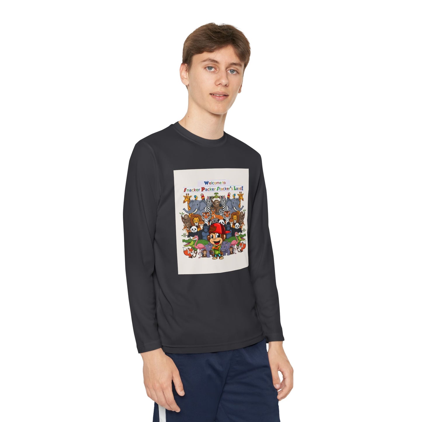 Youth Long Sleeve Competitor Tee with Fun Animal Design
