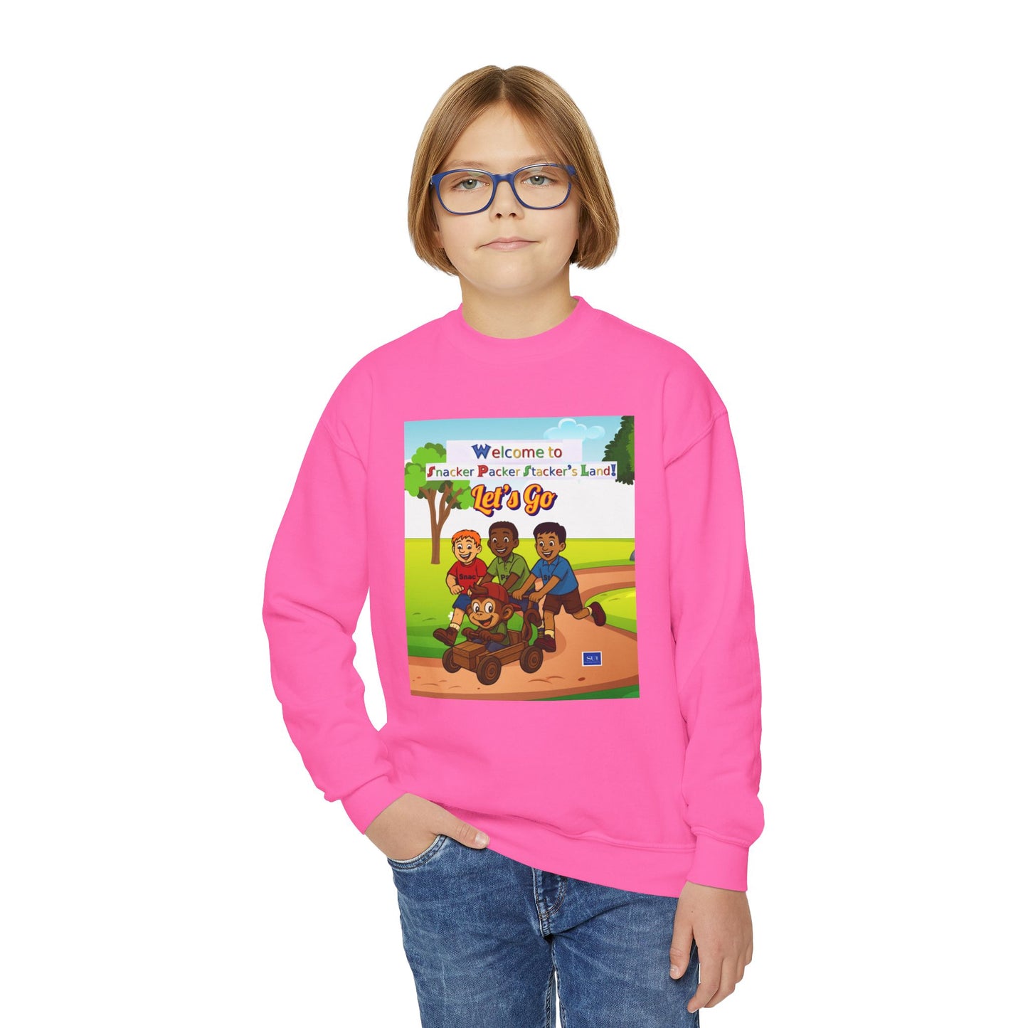 Kids' Cartoon Adventure Crewneck Sweatshirt