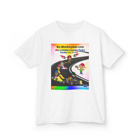 Kids T-Shirt - (Spanish) Road Rally Graphic Tee — Colorful Cartoon Racers