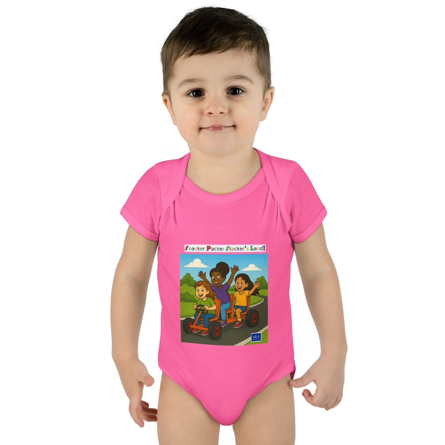 Playful Infant Bodysuit with Fun Cartoon Design