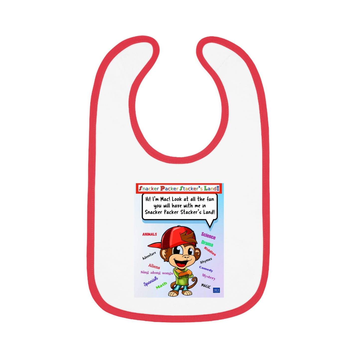 Playful Baby Jersey Bib with Fun Character Design