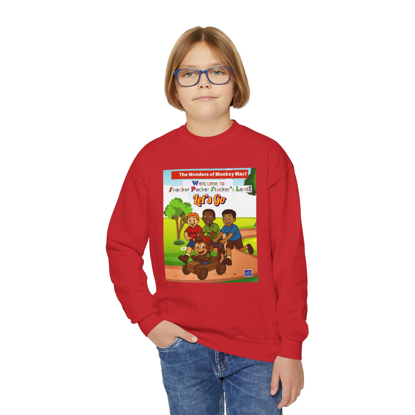 Kids' Cartoon Adventure Crewneck Sweatshirt