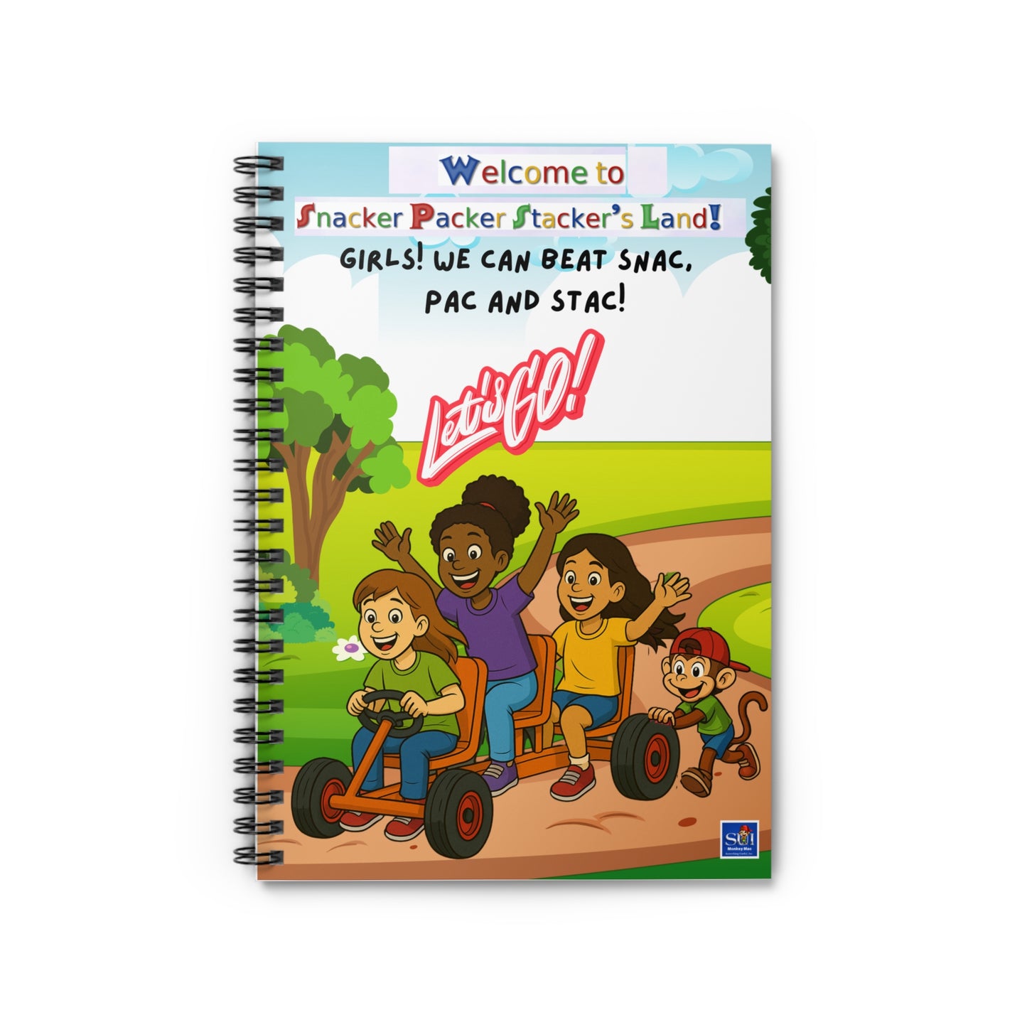 Girls Go! Kids' Spiral Notebook — Fun Riding Adventure Ruled Journal