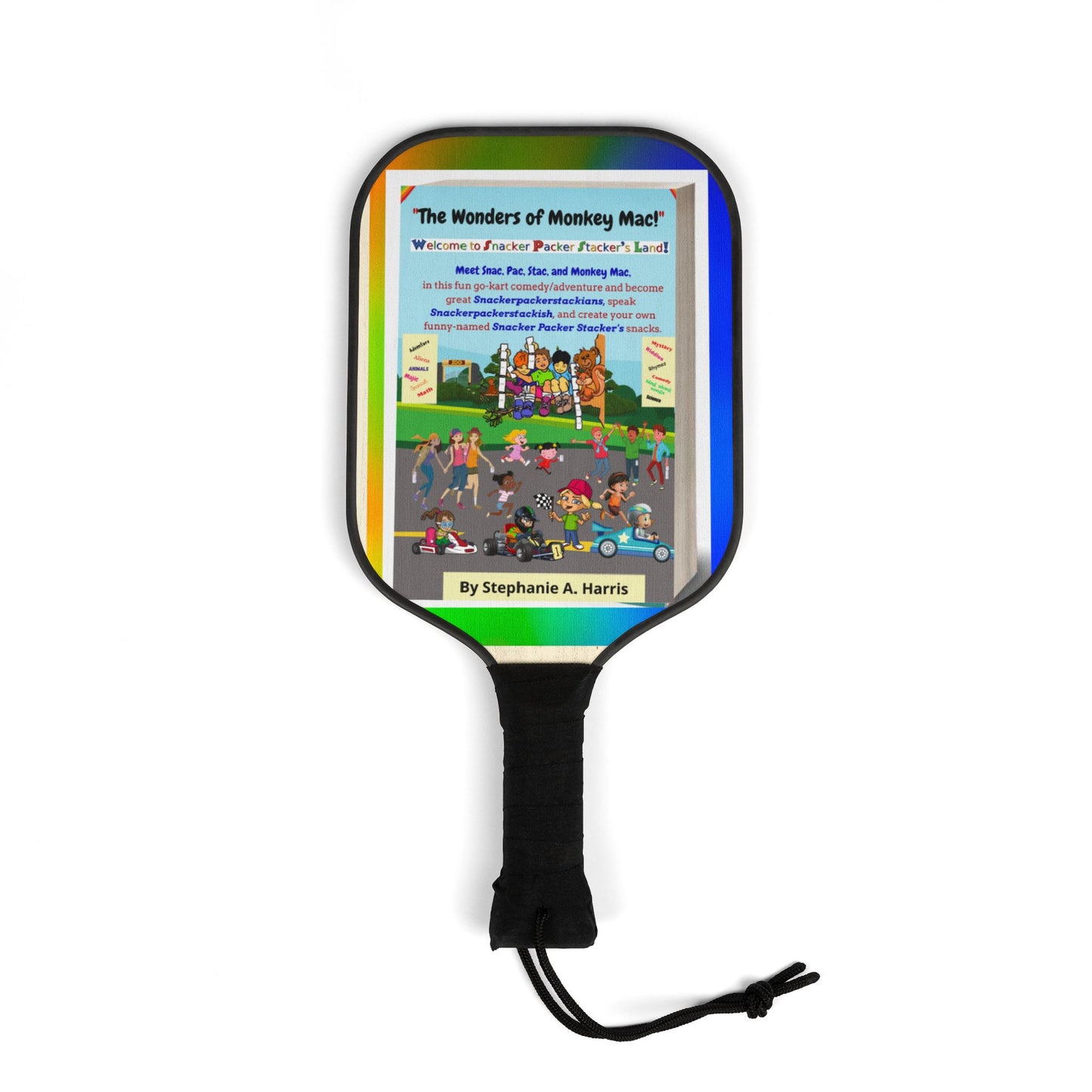 Pickleball Paddle Set with 'The Wonders of Monkey Mat' Design