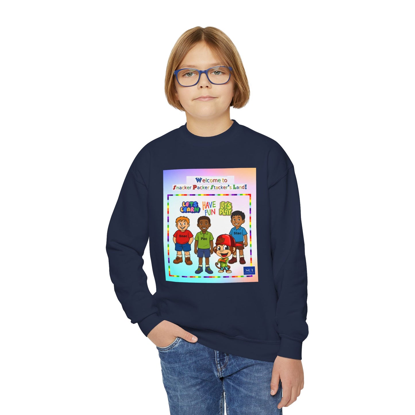 Youth Crewneck Sweatshirt - Welcome to Fun Land Design
